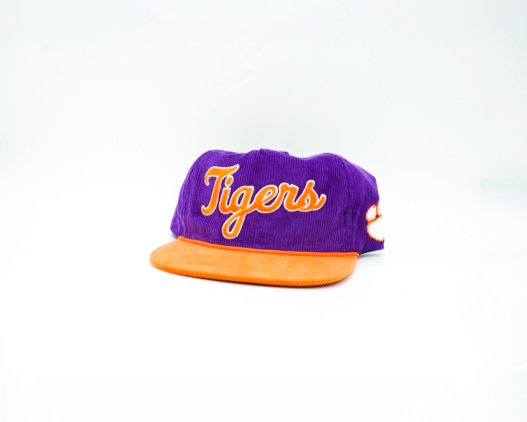 Corduory Purple Cursive Tigers