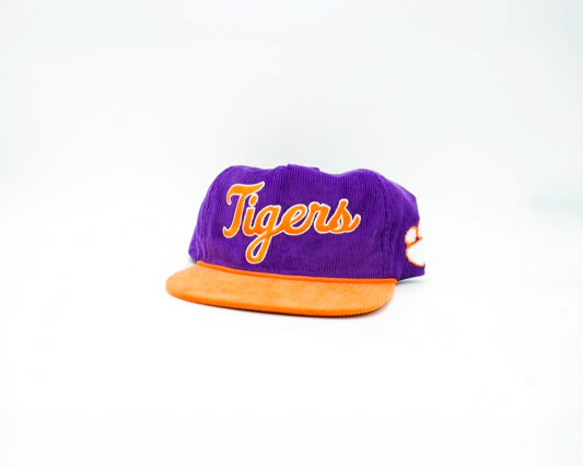 Corduory Purple Cursive Tigers