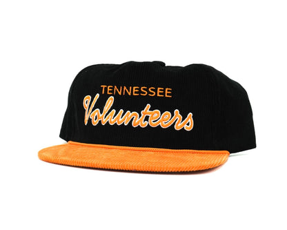 Black Corduroy Tennessee Cursive Volunteers - Bad Day Hat Co