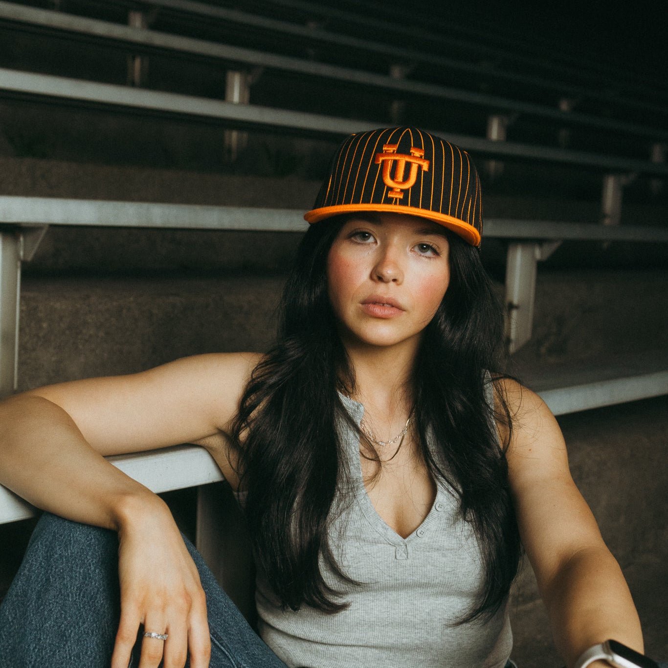 Black Pinstripe Interlocking UT - Bad Day Hat Co