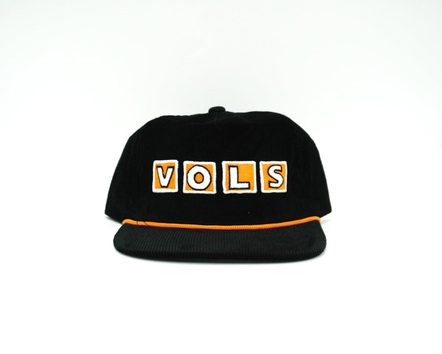 Corduroy Black VOLS Stadium Letters - Bad Day Hat Co