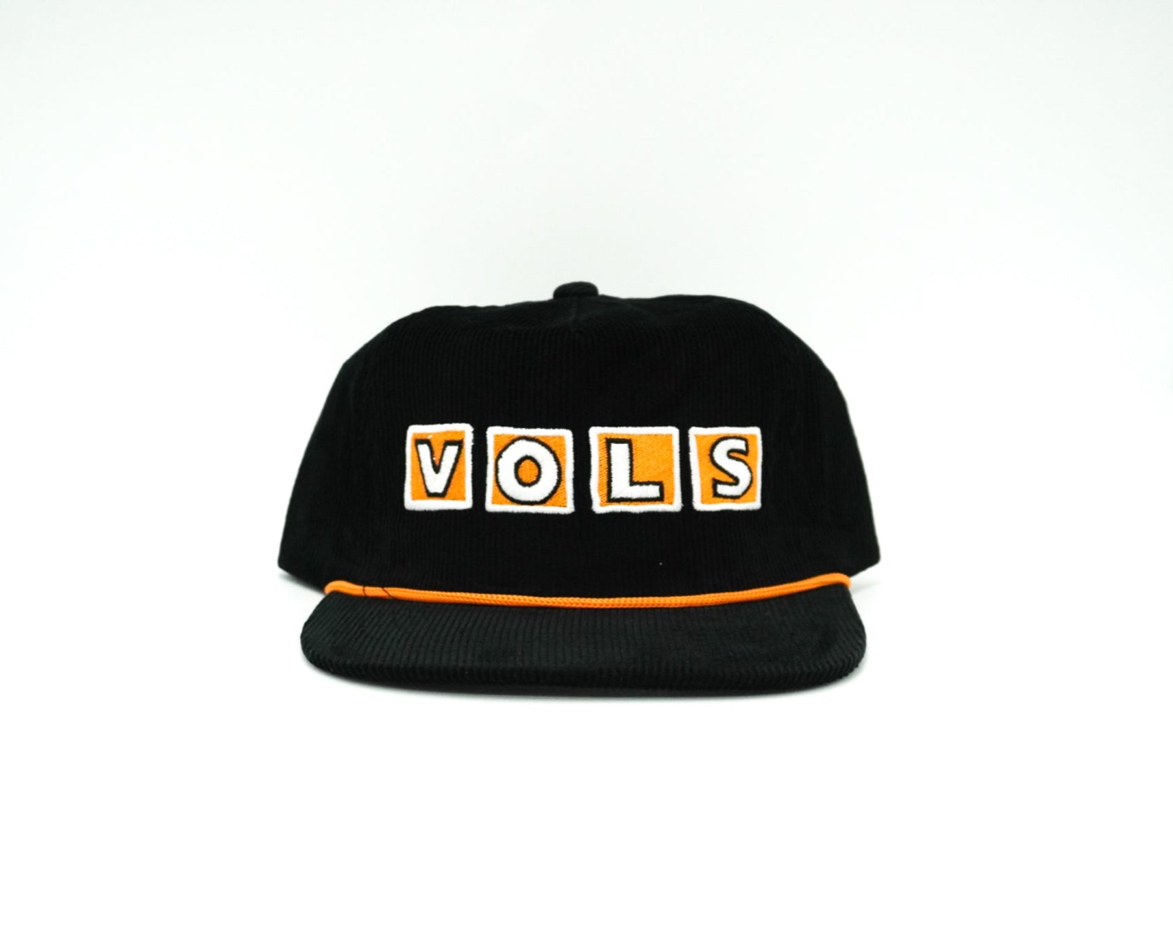 Corduroy Black VOLS Stadium Letters - Bad Day Hat Co