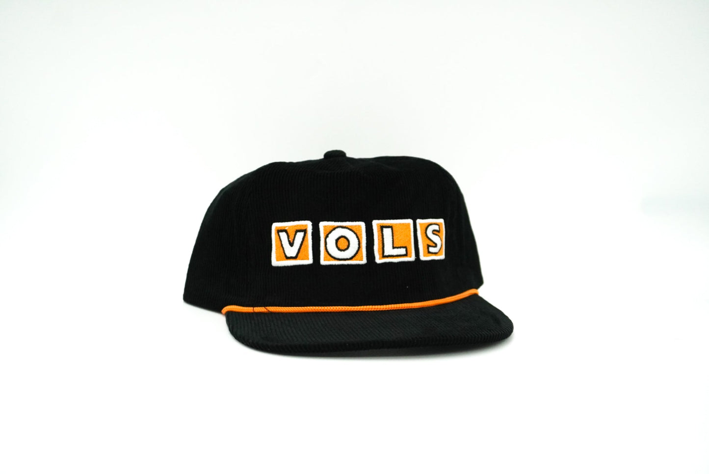 Corduroy Black VOLS Stadium Letters - Bad Day Hat Co