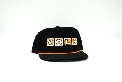 Corduroy Black VOLS Stadium Letters - Bad Day Hat Co