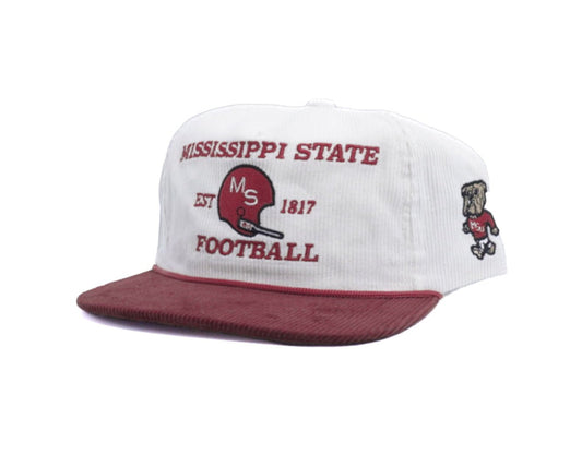 White Corduroy Mississippi State Football - Bad Day Hat Co